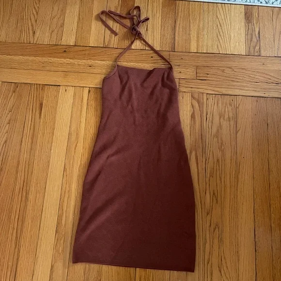 NWT Abercrombie & Fitch Rust Red Knit Mini Dress Medium - Picture 1 of 5